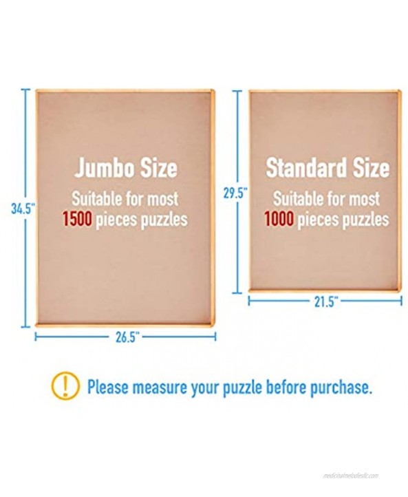 Jumbo Size: 34×26 for Maximum 1500 Pieces Puzzles Puzzle Board Puzzle Table Puzzle Tables for Adults Puzzle Boards and Storage Puzzle Tray Jigsaw Puzzle Table Weight: 2.0 LBS-5 KGS