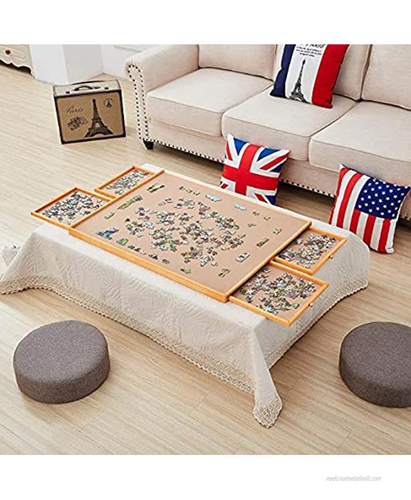 Jumbo Size: 34×26 for Maximum 1500 Pieces Puzzles Puzzle Board Puzzle Table Puzzle Tables for Adults Puzzle Boards and Storage Jigsaw Puzzle Table Puzzle Tray Weight: 2.0 LBS 5 KGS