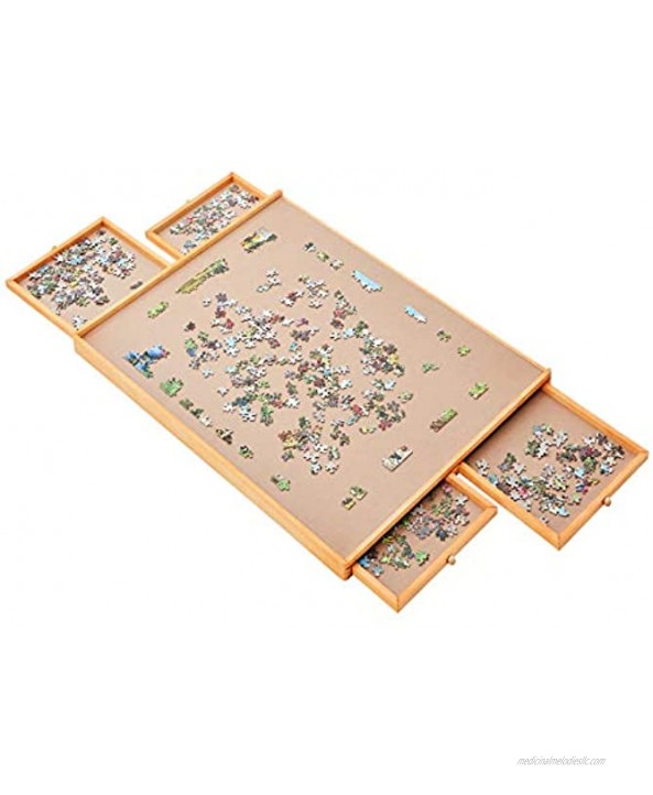 Jumbo Size: 34×26 for Maximum 1500 Pieces Puzzles Puzzle Board Puzzle Table Puzzle Tables for Adults Puzzle Boards and Storage Puzzle Tray Jigsaw Puzzle Table Weight: 2.0 LBS-5 KGS