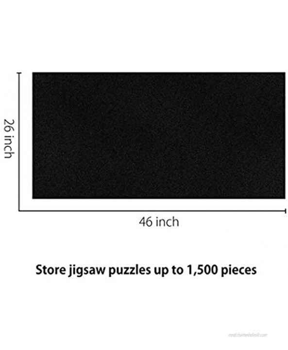 Lavievert Jigsaw Puzzle Roll Mat Felt Mat for Puzzle Storage Puzzle Saver Up to 1500 Pieces Long Box Package No Folded Creases Environmentally Friendly Black