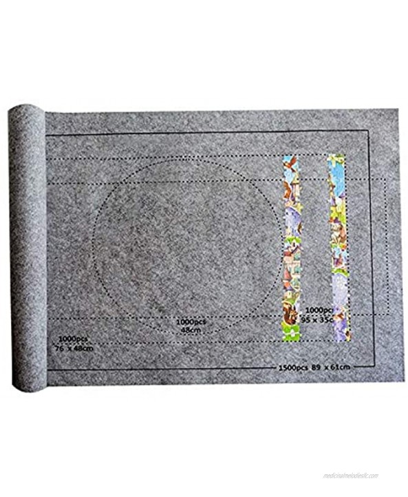 LUBINGT Jigsaw Puzzle Baby Toys Puzzle Mat Jigsaw Roll Felt Mat Playmat Puzzles Blanket for Up to Puzzle Accessories Portable Travel Storage Bag Color : Blackjust pad