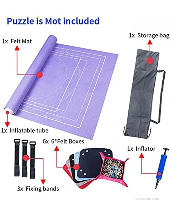 LUBINGT Jigsaw Puzzle Puzzles Mat Jigsaw Roll Felt Mat Play mat Puzzles Blanket for Up to 2000 Pieces Puzzle Accessories Portable Travel Storage Bag Color : Leaflet Black