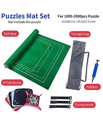 LUBINGT Jigsaw Puzzle Puzzles Mat Jigsaw Roll Felt Mat Play mat Puzzles Blanket for Up to 2000 Pieces Puzzle Accessories Portable Travel Storage Bag  Color : Leaflet Pink