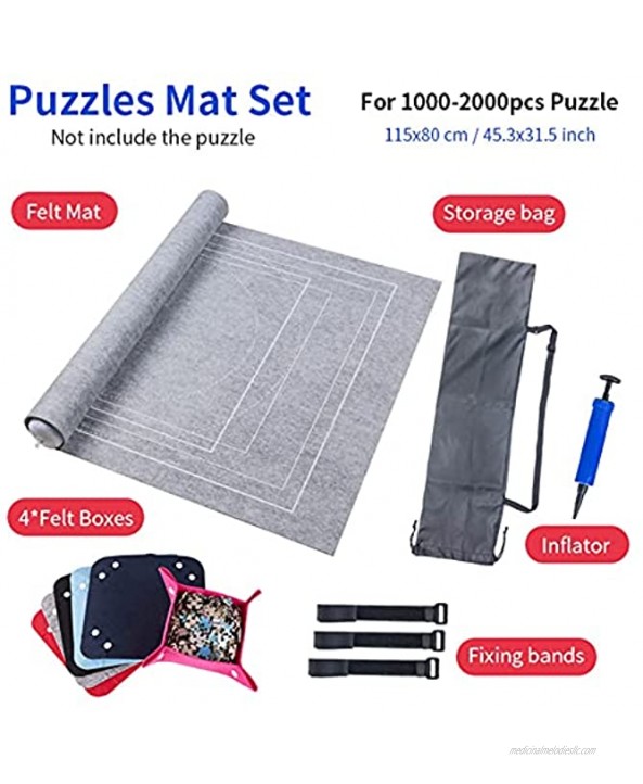 LUBINGT Jigsaw Puzzle Puzzles Mat Jigsaw Roll Felt Mat Play mat Puzzles Blanket for Up to 2000 Pieces Puzzle Accessories Portable Travel Storage Bag Color : Leaflet Pink