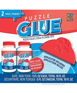 MasterPieces Accessories Jigsaw Puzzle Glue Bottle & Wide Plastic Spreader 5 Ounces Each 2 Pack Clear