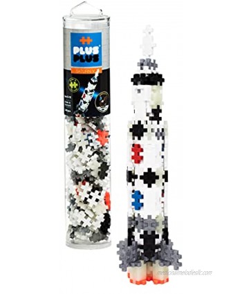 PLUS PLUS – Mini Maker Tube – Saturn V Rocket Apollo 11 Space Playset – 240 Piece Construction Building STEM | STEAM Toy Interlocking Mini Puzzle Blocks for Kids