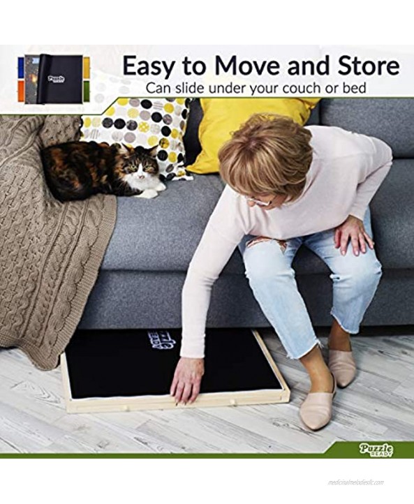 Portable Puzzle Board & Storage Table Quality Jigsaw Puzzle Board Lightweight Easy to Store 4 Color Sliding Drawers Plus Puzzle Mat Fun at Your Fingertips Great Gift FITS 1500 Piece Puzzles!