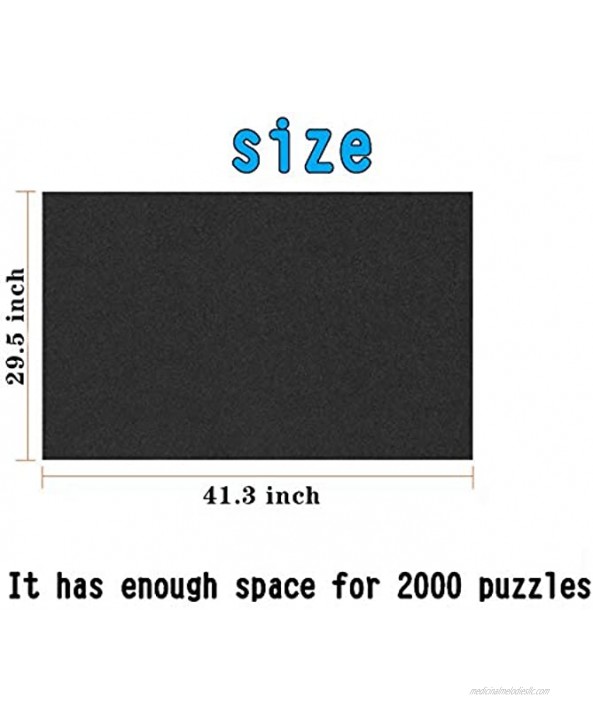 Puzzle Mat Roll Up 500 Pieces and 1000 Pieces 41 x 29 Felt Mat Saver Large Puzzles Board for Adults Kids Storage and Transport Premium Pump Puzzle Glue Puzzles Felt Mat Inflatable TubeBlack