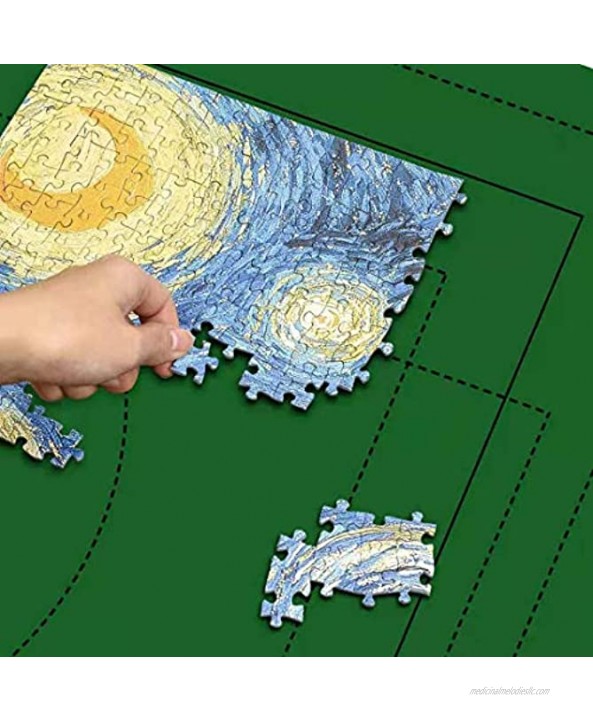 Puzzle Roll Jigsaw Storage Felt Mat- 1500 Pieces Saver Large Puzzles Board for Adults Kids,Environmental Friendly Material Inflatable Tube and 3 Elastic Fasteners New Improved Design