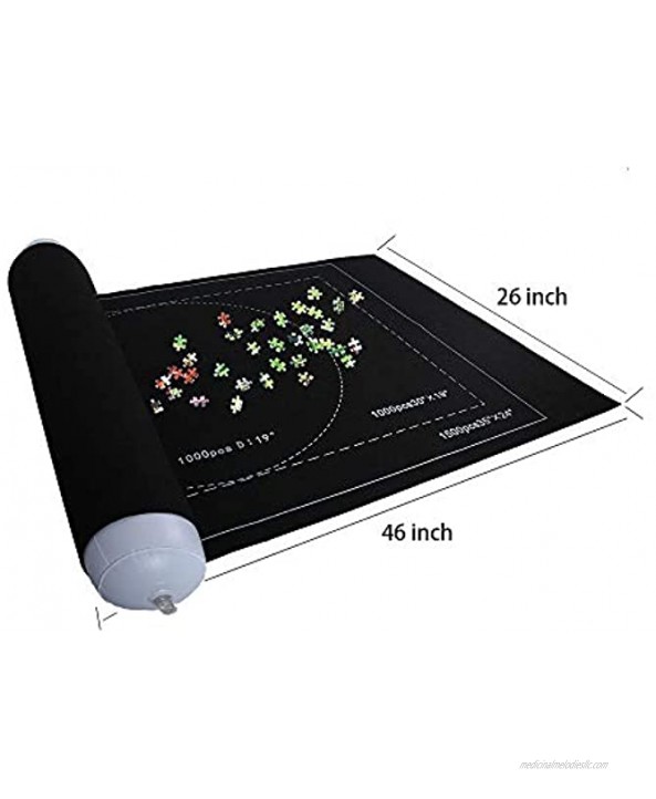 Puzzle Saver Mat Roll Up Puzzle Felt Mat Roll Up to 1500 Pieces Puzzle Mat Portable Drawstring Storage Bag 46 X 24