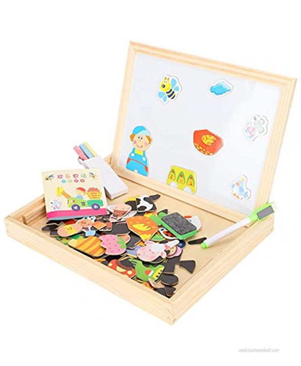 QYSZYG Double-Sided Magnetic Drawing Board Puzzle Children's Educational Toys Gift to Improve The Child's Ability to Innovate Eye-Eye Coordination Imagination etc.