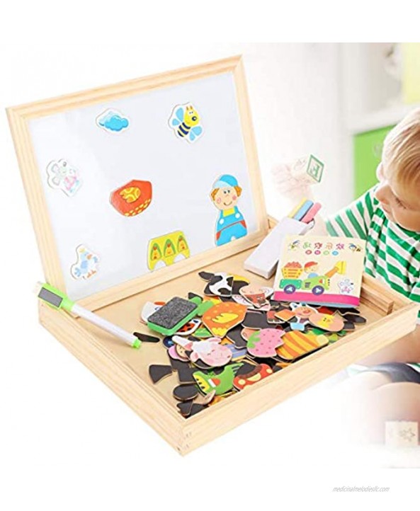 QYSZYG Double-Sided Magnetic Drawing Board Puzzle Children's Educational Toys Gift to Improve The Child's Ability to Innovate Eye-Eye Coordination Imagination etc.