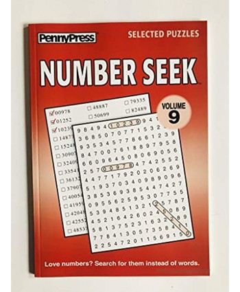 Volume 9 of Penny Press NUMBER SEEK Search Circle Find. Selected Puzzles Dell