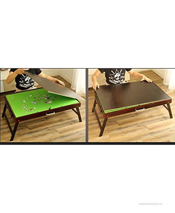 Wooden Jigsaw Puzzle Table for Adults & Kids,30x22x19'' Portable Folding Table with 2 Drawers,Tilting Puzzle Accessories- Puzzle Accessories,Gift for Puzzle Amateur Up to1000 Pieces