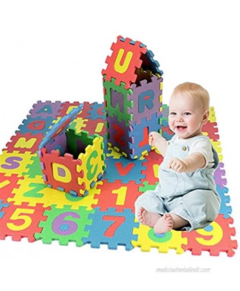 36PCS Baby Child Number Alphabet Digital Puzzle Foam Pad Little Size Non Slip Waterproof Lightweight Easy Clean Building Blocks Maths Early Educational Toy Gift 12cm12cm