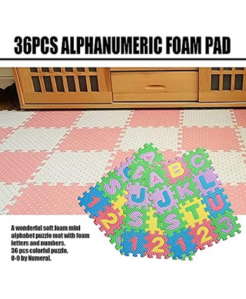 36PCS Baby Child Number Alphabet Digital Puzzle Kids Foam Puzzle Play Mat Little Size 6.3'' 25.9'' Non Slip Waterproof Lightweight Easy Clean Building Blocks Maths Early Educational Toy Gift