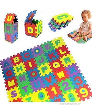 36PCS Baby Child Number Alphabet Digital Puzzle Kids Foam Puzzle Play Mat Little Size 6.3'' 25.9'' Non Slip Waterproof Lightweight Easy Clean Building Blocks Maths Early Educational Toy Gift