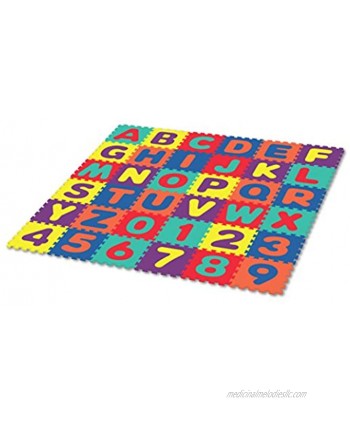 Alphabet & Numbers Rubber EVA Foam Puzzle Play Mat Floor. 36 Interlocking playmat Tiles Tile:12X12 Inch 36 Sq.feet Coverage. Ideal for Crawling Baby Infant Classroom Toddlers Kids Gym Workout