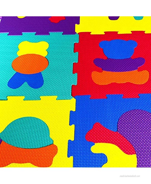 Animals Rubber EVA Foam Puzzle Play mat Floor. 10 Interlocking playmat Tiles Tile:12X12 Inch 10 Sq.feet Coverage. Ideal: Crawling Baby Infant Classroom Toddler Kids Gym Workout time