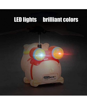 Aoyo Cute Pig Flying RC Toy Rechargeable Light Up Drone Infrared Induction Helicopter with Remote Controller Kids Gift