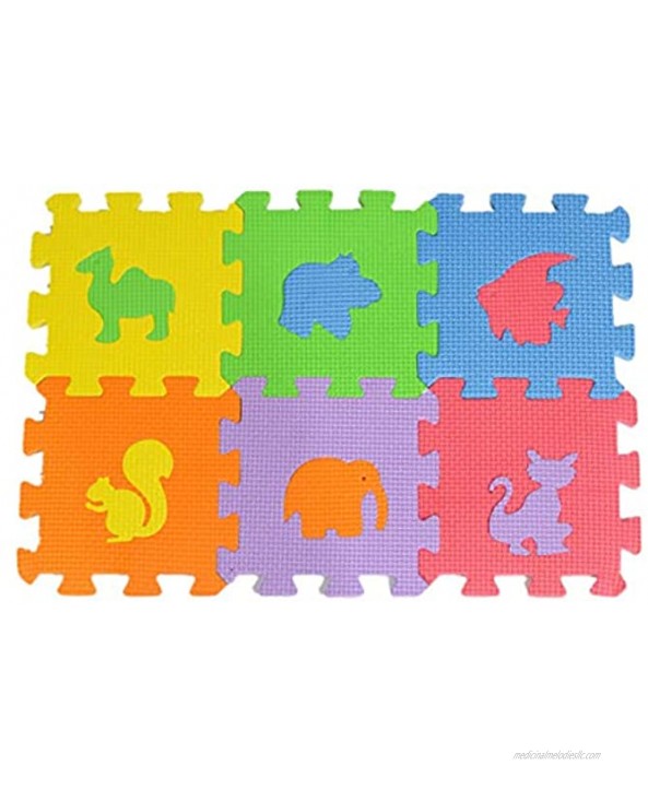 Haokaini 36pcs Kids Baby Animal Jigsaw Puzzle Floor Mat Interlocking Soft EVA Foam Toddler Play Mat Kids Play Game Mat Room Decor for Home Bedroom