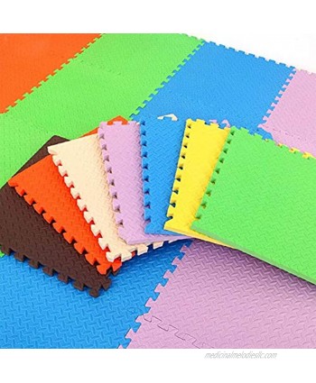 HOUTBY Foam Tiled Puzzle Play Mat Kids Play Mat Safe Floor Proective Multifunctional Exercise Mat for Gym Baby Room9 Tiles + Borders Beige