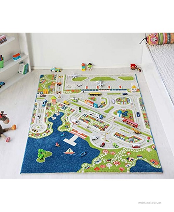 IVI Mini City Thick 3D Kids Play Mat Rug 71 L x 53 W Non-Toxic Stain Resistant Educational Montessori Activity Toys for Kids