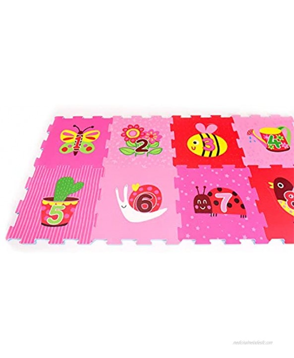 Lovely Garden Rubber EVA Foam Puzzle Play mat Floor. 9 Interlocking playmat Tiles Tile:12X12 Inch 9 Sq.feet Coverage. Ideal: Crawling Baby Infant Classroom Toddler Kids Gym Workout time