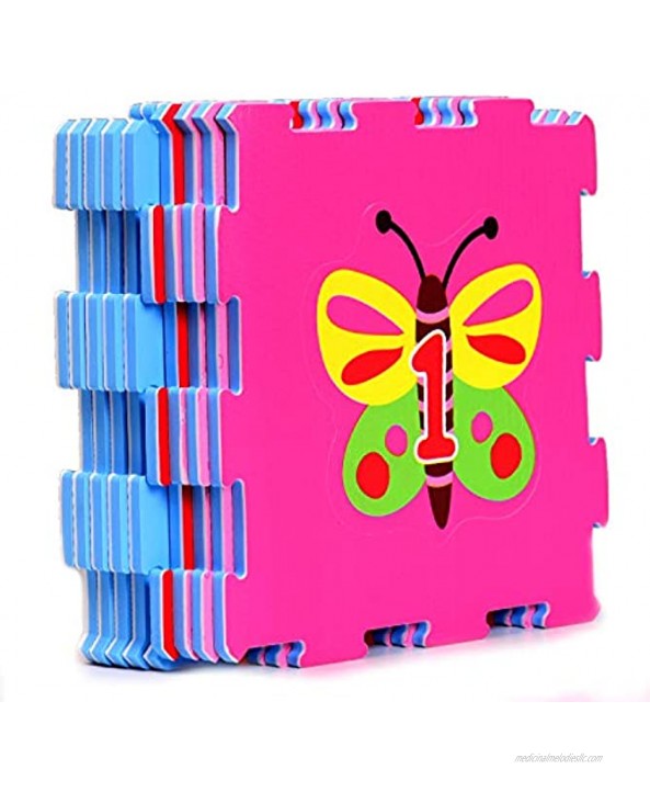 Lovely Garden Rubber EVA Foam Puzzle Play mat Floor. 9 Interlocking playmat Tiles Tile:12X12 Inch 9 Sq.feet Coverage. Ideal: Crawling Baby Infant Classroom Toddler Kids Gym Workout time