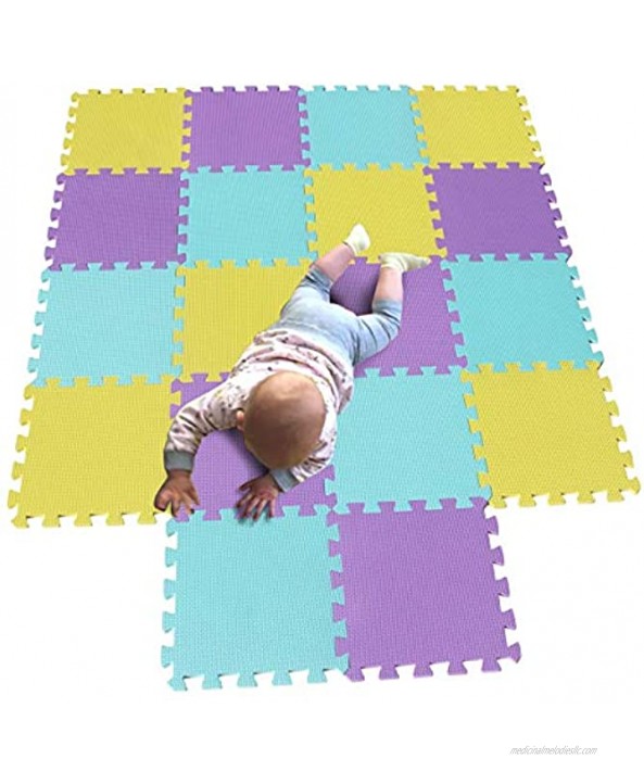 MQIAOHAM Children Puzzle mat Play mat Squares Play mat Tiles Baby mats for Floor Puzzle mat Soft Play mats Girl playmat Carpet Interlocking Foam Floor mats for Baby Yellow Green Purple 105108111