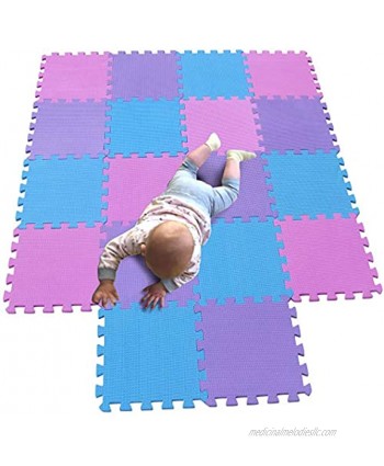 MQIAOHAM Children Puzzle mat Play mat Squares Play mat Tiles Baby mats for Floor Puzzle mat Soft Play mats Girl playmat Carpet Interlocking Foam Floor mats for Baby Pink Blue Purple 103107111