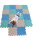 MQIAOHAM Children Puzzle mat Play mat Squares Play mat Tiles Baby mats for Floor Puzzle mat Soft Play mats Girl playmat Carpet Interlocking Foam Floor mats for Baby Blue Green Beige 107108110
