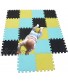 MQIAOHAM Children Puzzle mat Play mat Squares Play mat Tiles Baby mats for Floor Puzzle mat Soft Play mats Girl playmat Carpet Interlocking Foam Floor mats for Baby Black Yellow Green 104105108