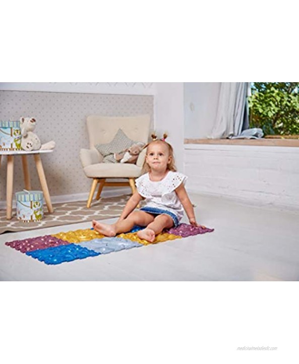 Ortodon Space Modular Mat for Baby Hypoallergenic Elastic PVC Non-Toxic Non-Smell Non-Slip 8 modules with Size 9.8 in x 9.8 in Each