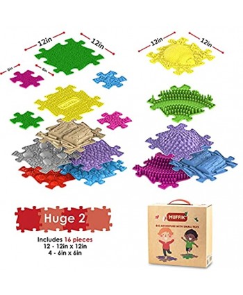 Sensory Orthopedic Puzzle Mat for Kids & Toddlers Natural Surfaces for Feet Stepping Stones Fidget Toy Set Floor Lava Game Kids Toys Autism Sensory Mat Huge 2
