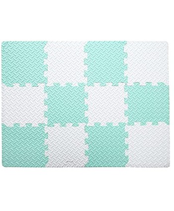 Tamiplay 12 Tiles Baby Play Mat 0.47 Inch Soft Play Mat Non-Toxic Eva Foam Puzzle Interlocking Floor Mats Playpen Mat with Borders for Baby Toddlers Kids