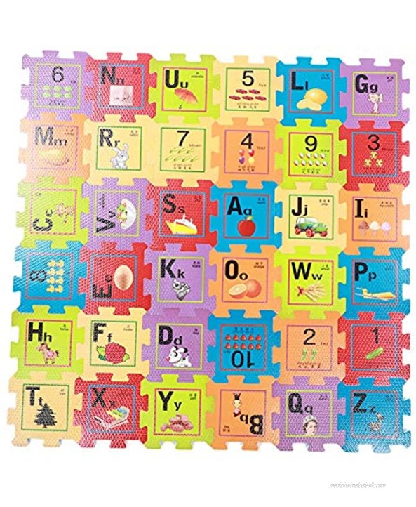 TOPINCN Kids Foam Puzzle Interlocking EVA Floor Tiles Floor Play Mat with Colorful Numbers & Alphabets for Kids Playing Learning5.9 x 5.9 x 0.4in