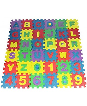 Yeahb 36PCS Puzzle Play Mat Alphabet Digital Puzzle Toy Anti-Slip Waterproof Foam Puzzles Lightweight Educational Baby Crawling Mat