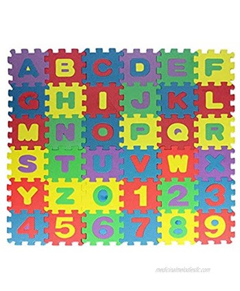 Yeahb 36PCS Puzzle Play Mat Alphabet Digital Puzzle Toy Anti-Slip Waterproof Foam Puzzles Lightweight Educational Baby Crawling Mat