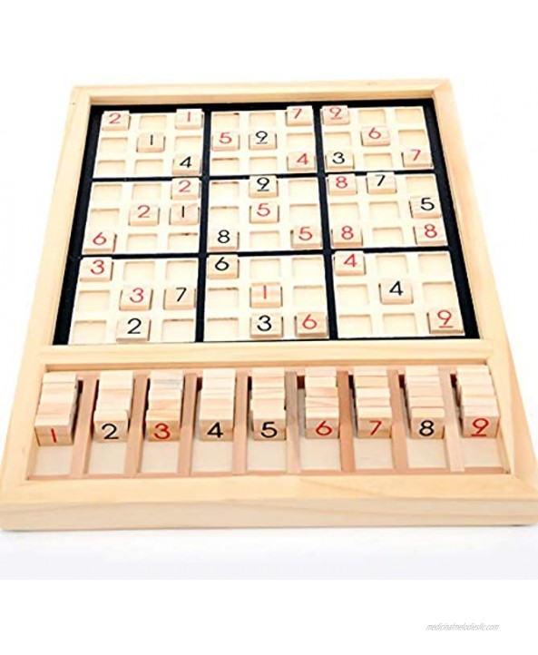 BARMI Wooden Sudoku Chess Digits 1 to 9 Desktop Games Adult Kids Puzzle Education Toys,Perfect Child Intellectual Toy Gift Set
