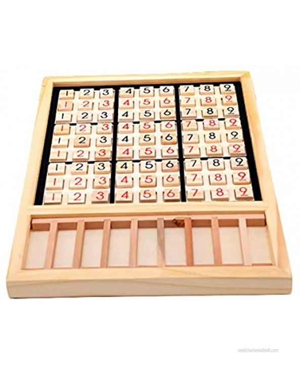 BARMI Wooden Sudoku Chess Digits 1 to 9 Desktop Games Adult Kids Puzzle Education Toys,Perfect Child Intellectual Toy Gift Set