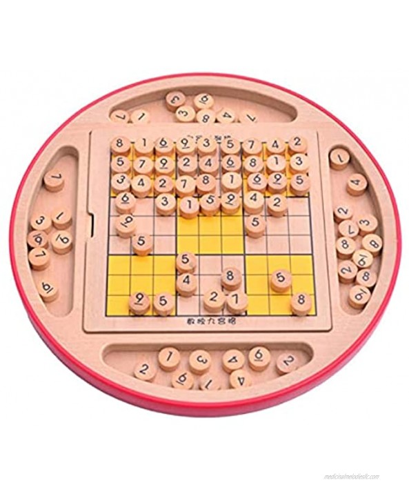 Deogol Children's Sudoku Chess Mountain Wooden Five in One 28 28.5 4.5cm 100 Pieces Set of Table Puzzle Games Children's Toys Fun Gifts