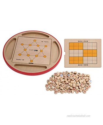 Fybida 5 in 1 Sudoku Checkerboard Wooden Multifunctional Puzzle Game Toy Children Educational Puzzle Game Toy Toys for All Ages