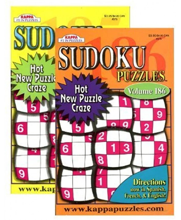 KAPPA Sudoku Puzzles Book Case Pack 24 2 Volumes Qty 12 books of each volume
