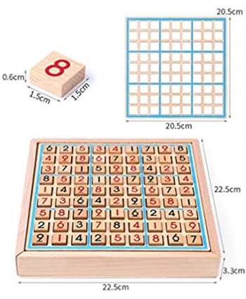 NUOBESTY 1 Set Wooden Sudoku Toys Math Number Board Game 9 Grids Puzzles Brain Teaser Desktop Chess Toys