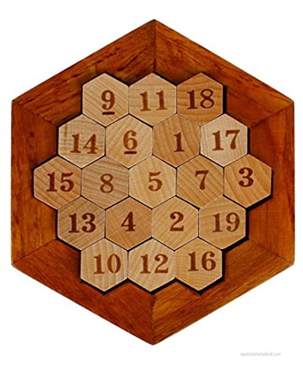 PP-NEST Wooden Math Hexagon Number Puzzle Sudoku Board Game FWPP-01