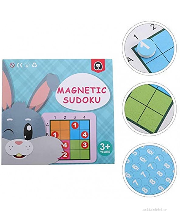 TOYANDONA 1 Set Rabbit Sudoku Puzzle Game Wooden Brain Games Educational Number Puzzle Thinking Board Game Toy Easter Gift for Kids Adult