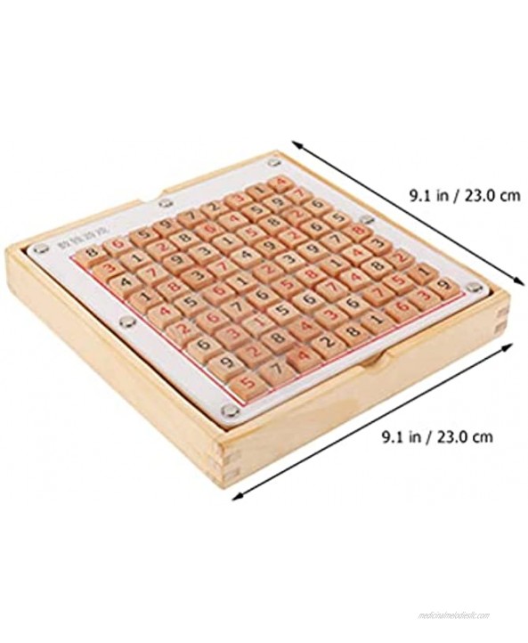 Toyvian Wood Sudoku Board Game Number Chess Puzzles Math Brain Teaser Desktop Toys Children Developmental Wood Number Toy for 4 to 6 Years Old
