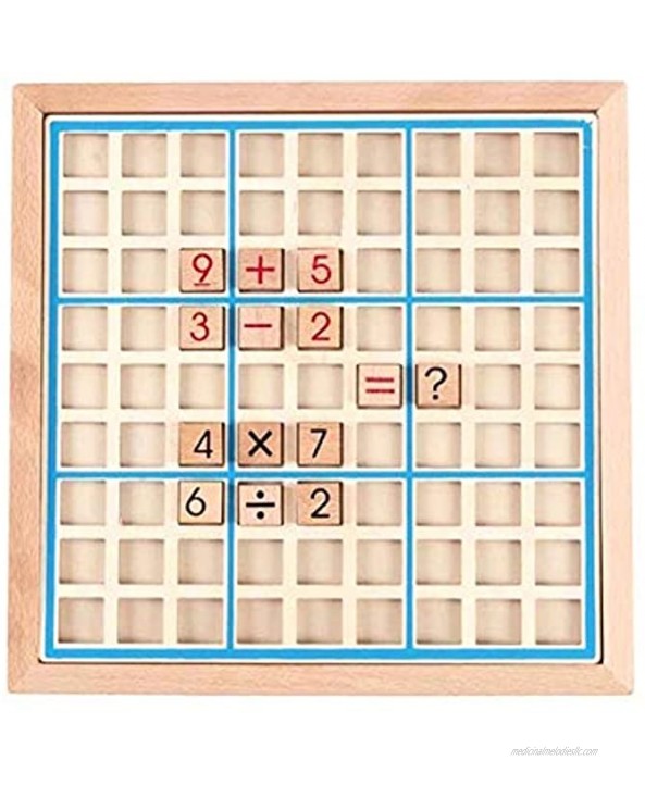 wastreake Wooden Sudoku Puzzle Children Educational Toys Wooden Sudoku Board Game with Drawer Adult Desktop Intelligence Games