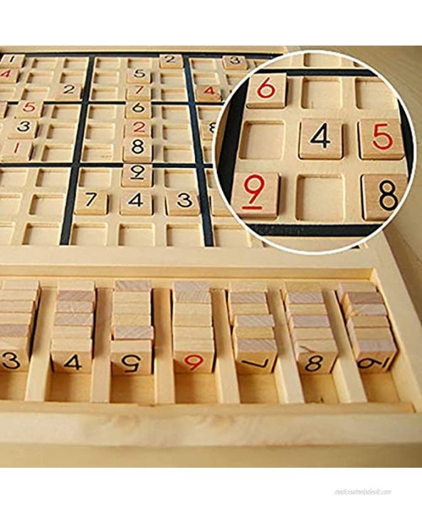 Wooden Sudoku Chess Digits Toy 1 to 9 Desktop Games Adult Kids Math Puzzle